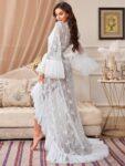 Women’s Mesh Decorated Patchwork Lace Perspective Nightgown