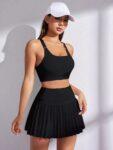 2pcs Women Plain Minimalist Casual & Sports Set
