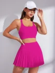 2pcs Women Plain Minimalist Casual & Sports Set