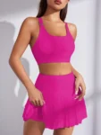 2pcs Women Plain Minimalist Casual & Sports Set