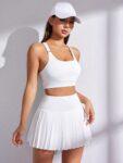 2pcs Women Plain Minimalist Casual & Sports Set
