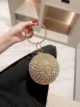 Moonlit EveBag Women’s Fashion Round Ball-Shaped Rhinestone-Studded Glitter Evening Bag