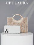 OpulAura Fashionable Sparkling Crystal Embellished Evening Clutch Bag For Women – Gold