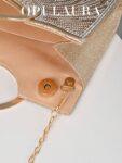 OpulAura Fashionable Sparkling Crystal Embellished Evening Clutch Bag For Women – Gold