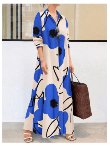 EMERY ROSE Women's Random Print Maxi Dress – Elegant & Stylish Outfit for Any Occasion