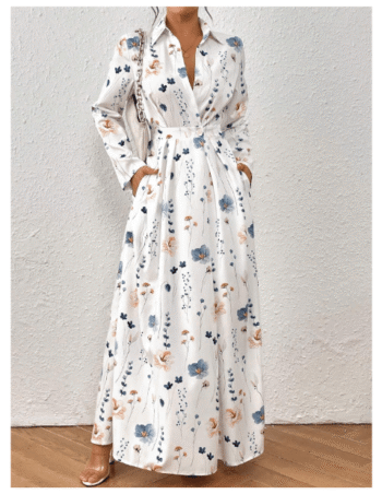 Relaxiva Women's Long Printed Maxi Dress – Stylish & Comfortable Outfit for Any Occasion