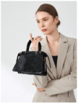 MOTF Premium PU Leather Handbag – Stylish Top Handle Bag with Buckle Detail & Zipper Closure