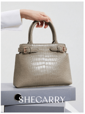 Women's Crocodile Top Handle Bag – Elegant Autumn/Winter Handbag for Work, School & Travel | Hand-Carry & Crossbody Design